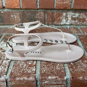 Katy Perry The Geli Stud Thong Sandals Diamond Light Tan Nude Jelly Size 6